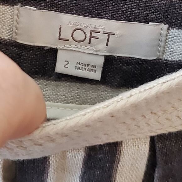 LOFT striped black and white linen skirt size 2 - Picture 7 of 7